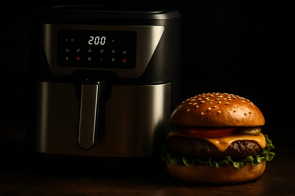 همبرگر در سرخ کن بدون روغن